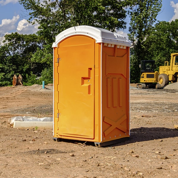 how often are the portable restrooms cleaned and serviced during a rental period in Ontario